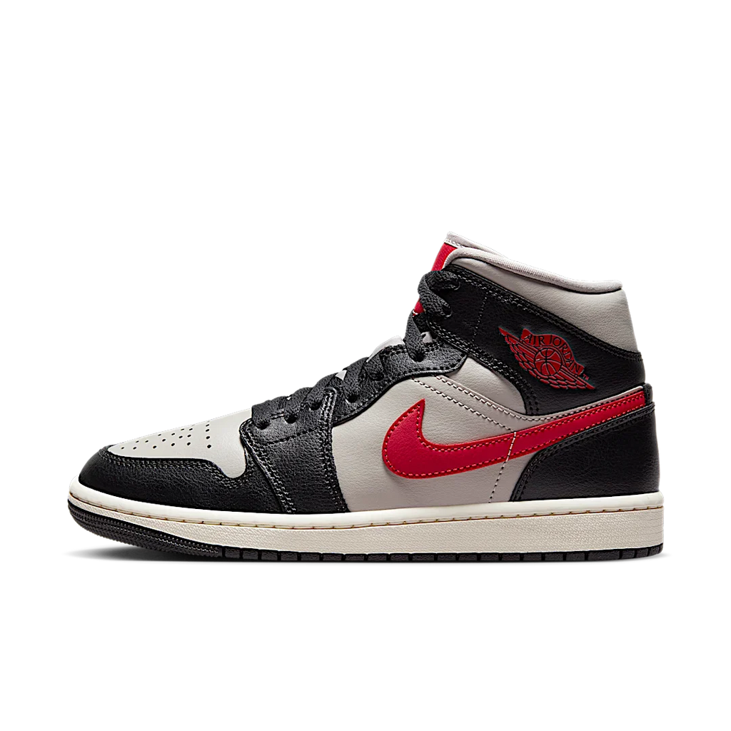 Air Jordan 1 Mid Black College Grey Gym Red