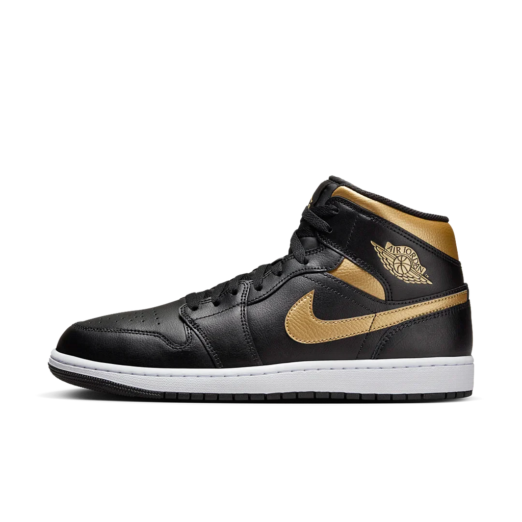 Air Jordan 1 Mid Black Metallic Gold