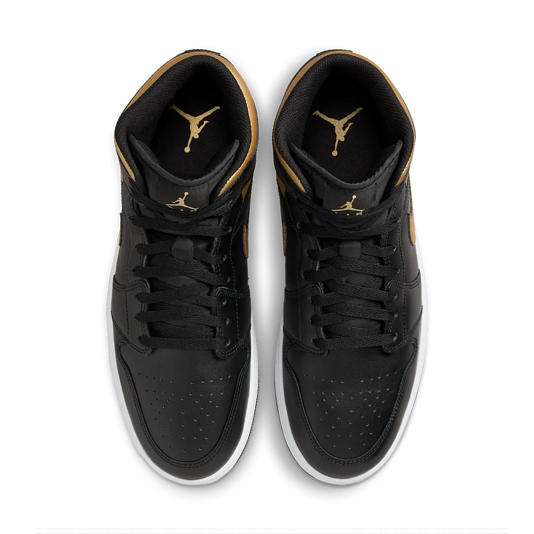 Air Jordan 1 Mid Black Metallic Gold