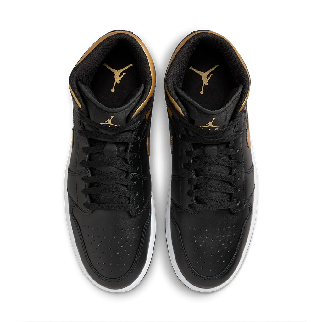 Air Jordan 1 Mid Black Metallic Gold