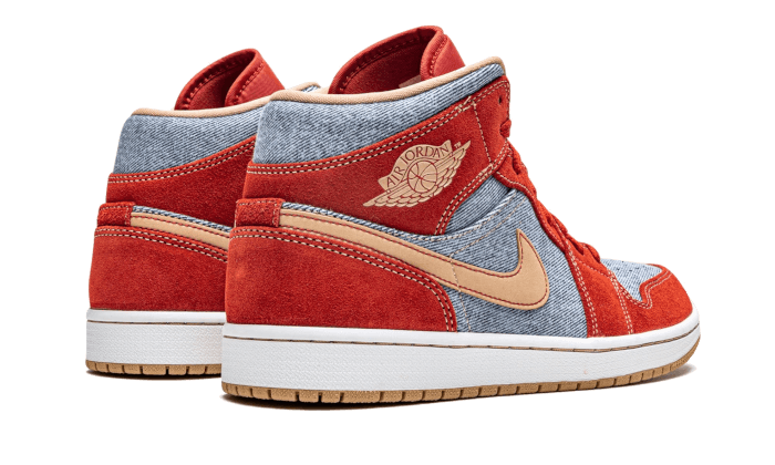 Air Jordan 1 Mid Denim Red