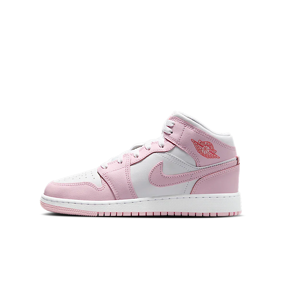 Air Jordan 1 Mid Pink Foam Fire Red