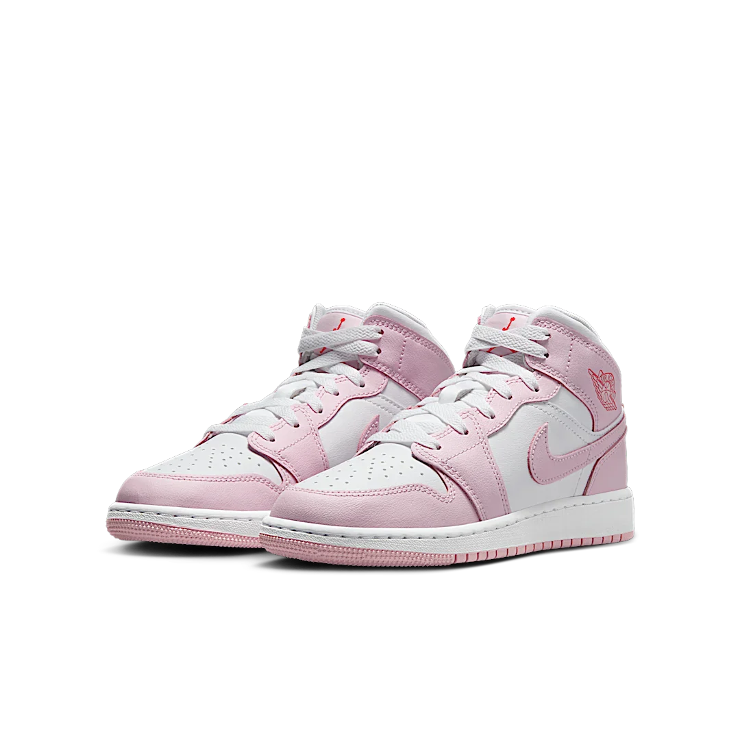 Air Jordan 1 Mid Pink Foam Fire Red