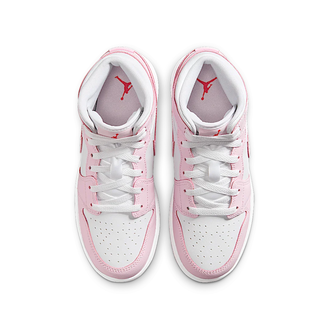 Air Jordan 1 Mid Pink Foam Fire Red