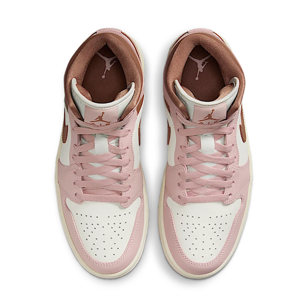 Air Jordan 1 Mid Pink Oxford Brown