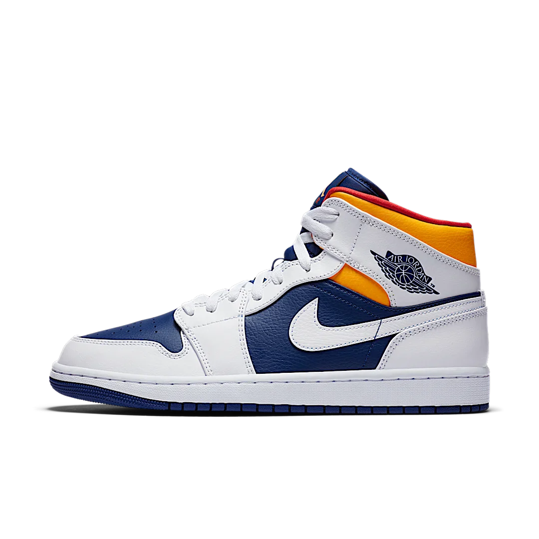 Air Jordan 1 Mid Royal Blue Laser Orange