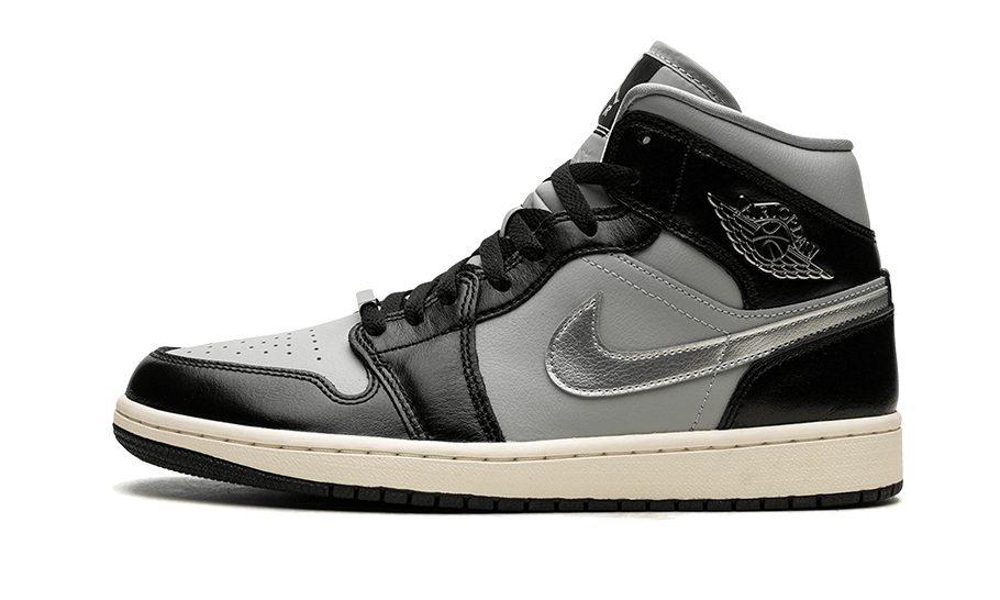 Air Jordan 1 Mid SE Black Metallic Silver