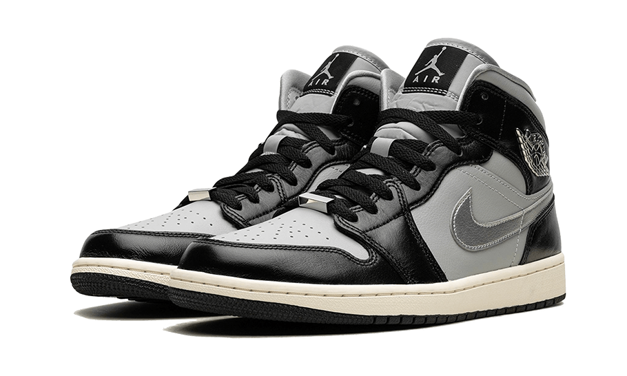 Air Jordan 1 Mid SE Black Metallic Silver
