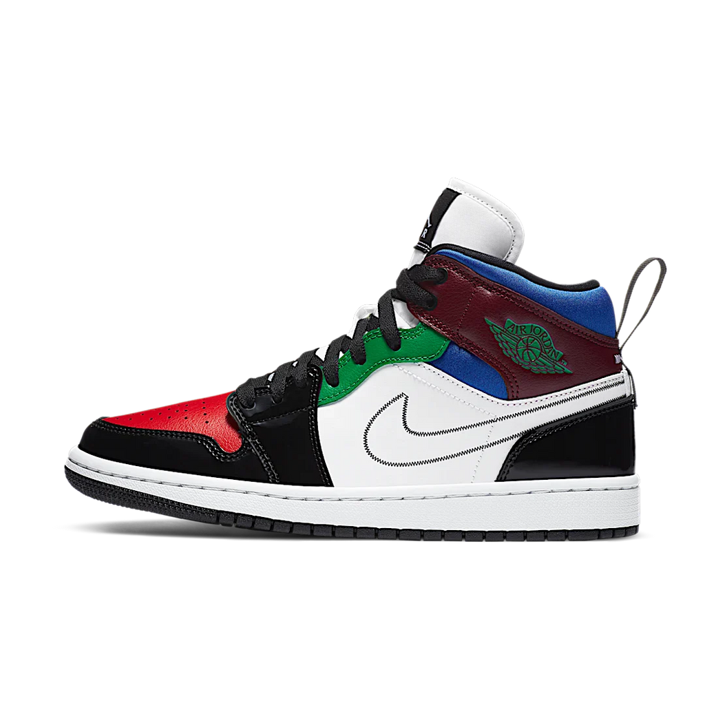 Air Jordan 1 Mid SE Black White Multi-Color