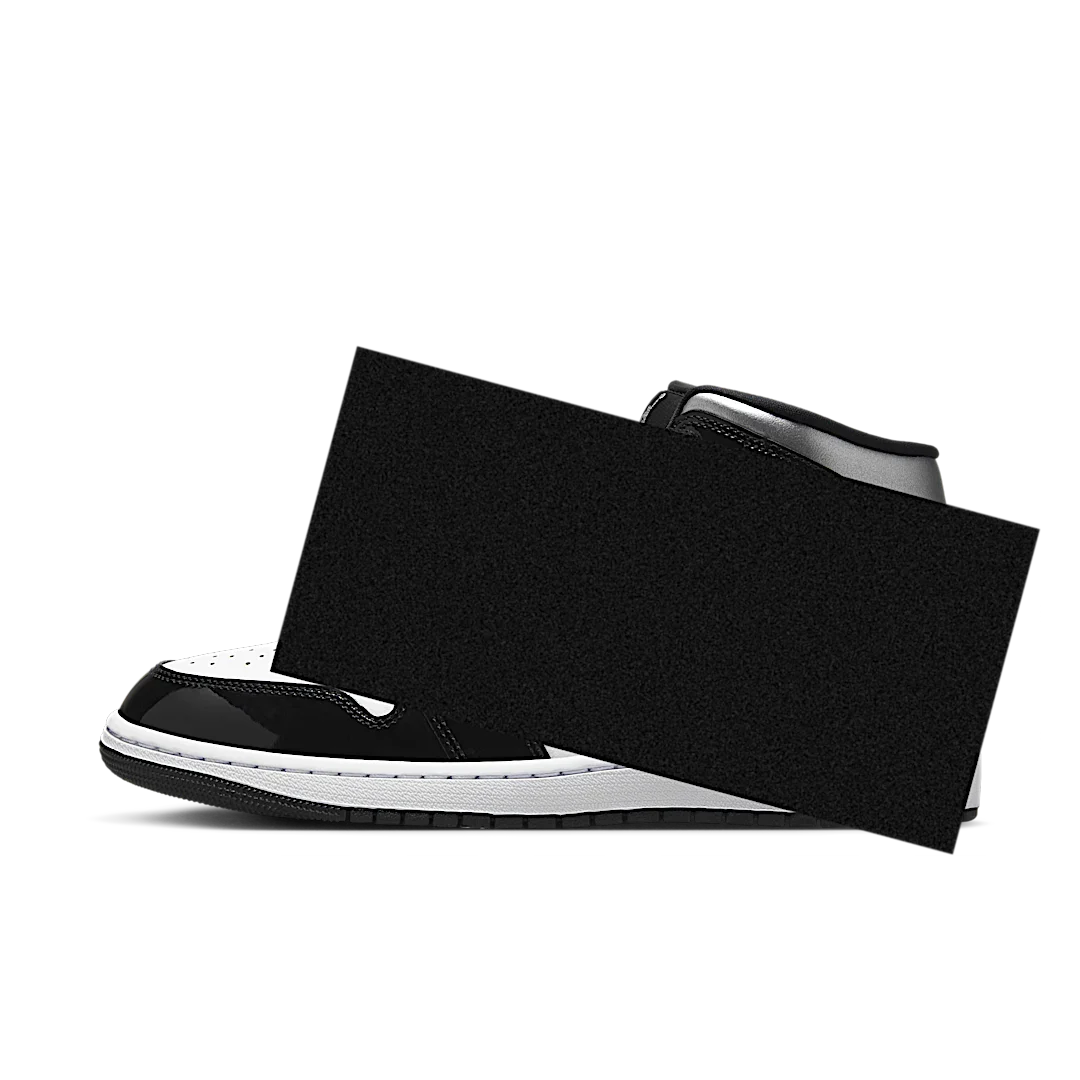 Air Jordan 1 Mid SE Patent Black White Metallic Silver Metallic Gold