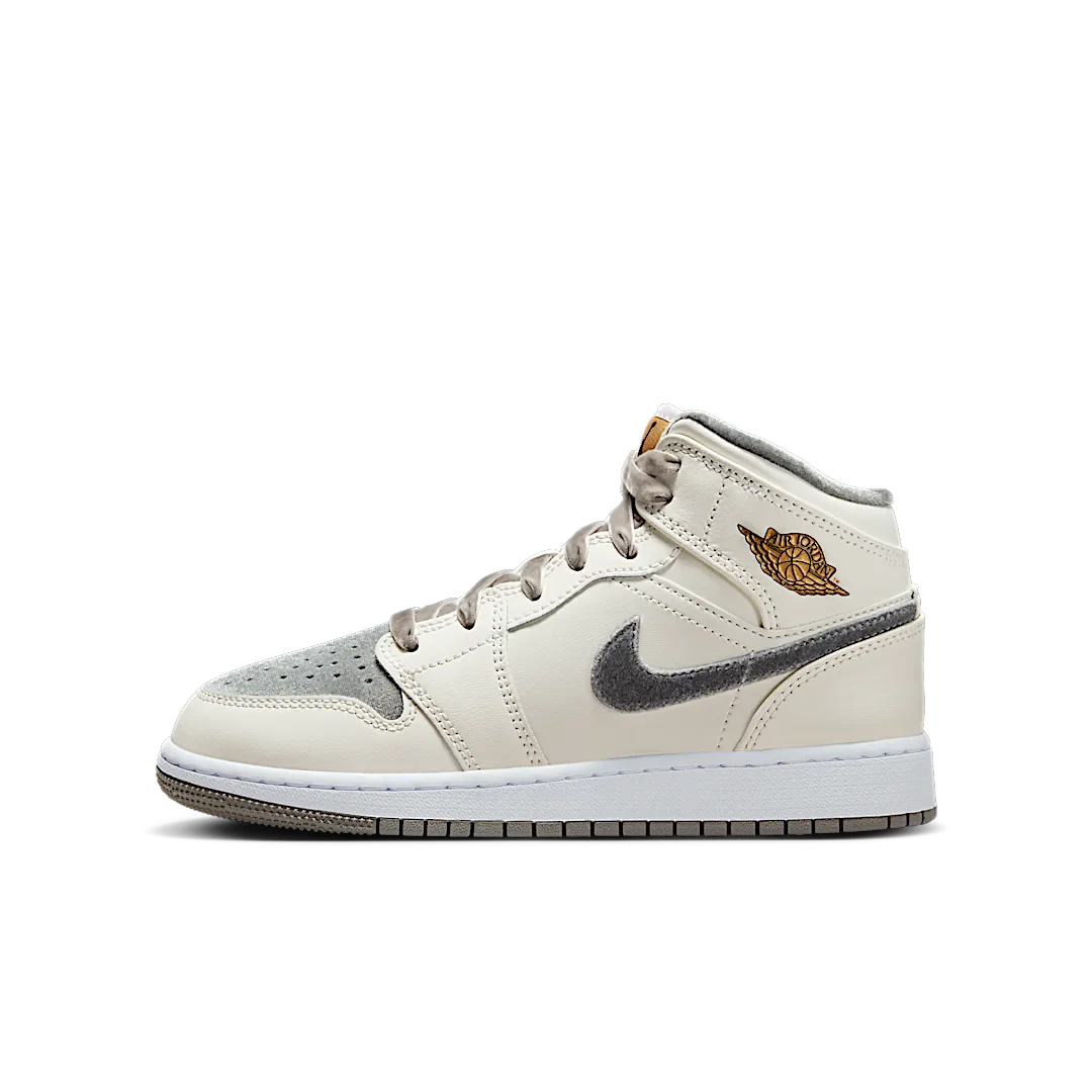 Air Jordan 1 Mid SE Sail Metallic Gold Flat Pewter