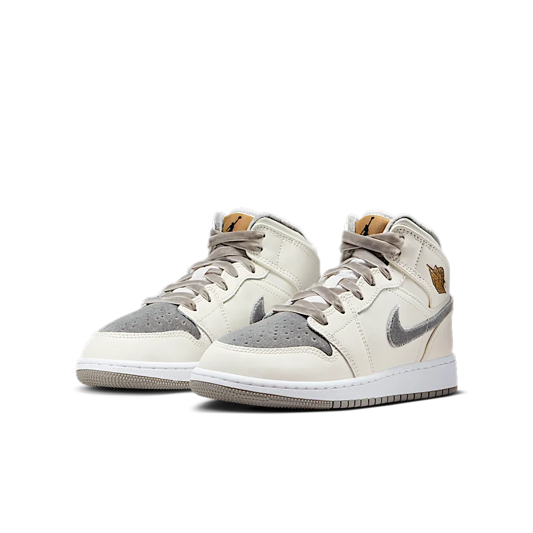 Air Jordan 1 Mid SE Sail Metallic Gold Flat Pewter