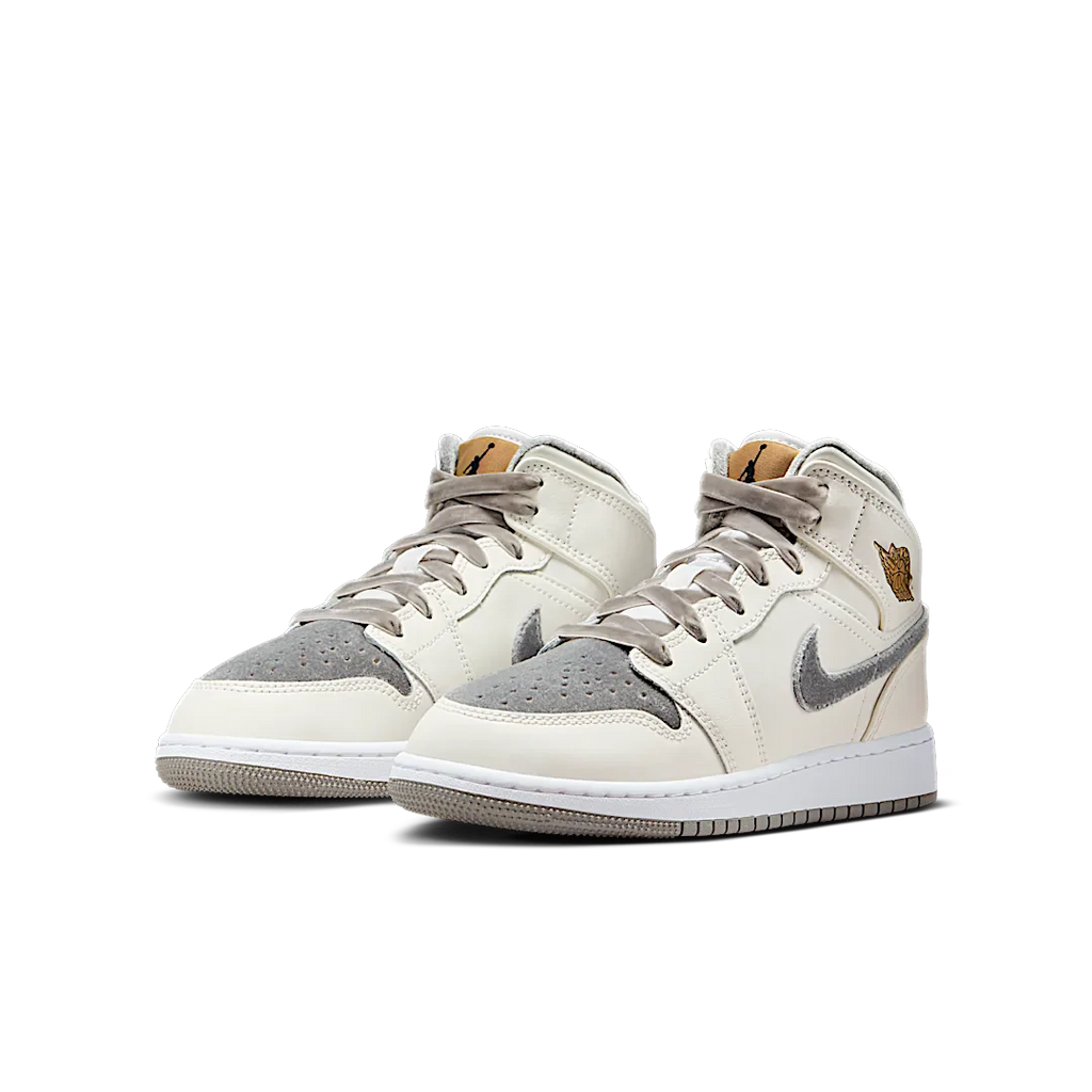 Air Jordan 1 Mid SE Sail Metallic Gold Flat Pewter