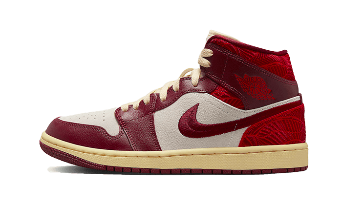 Air Jordan 1 Mid SE Tiki Leaf Team Red