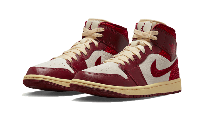Air Jordan 1 Mid SE Tiki Leaf Team Red