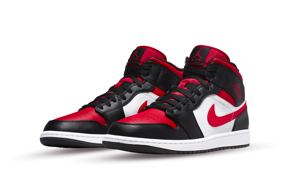 Air Jordan 1 Mid White Black Red (2022)