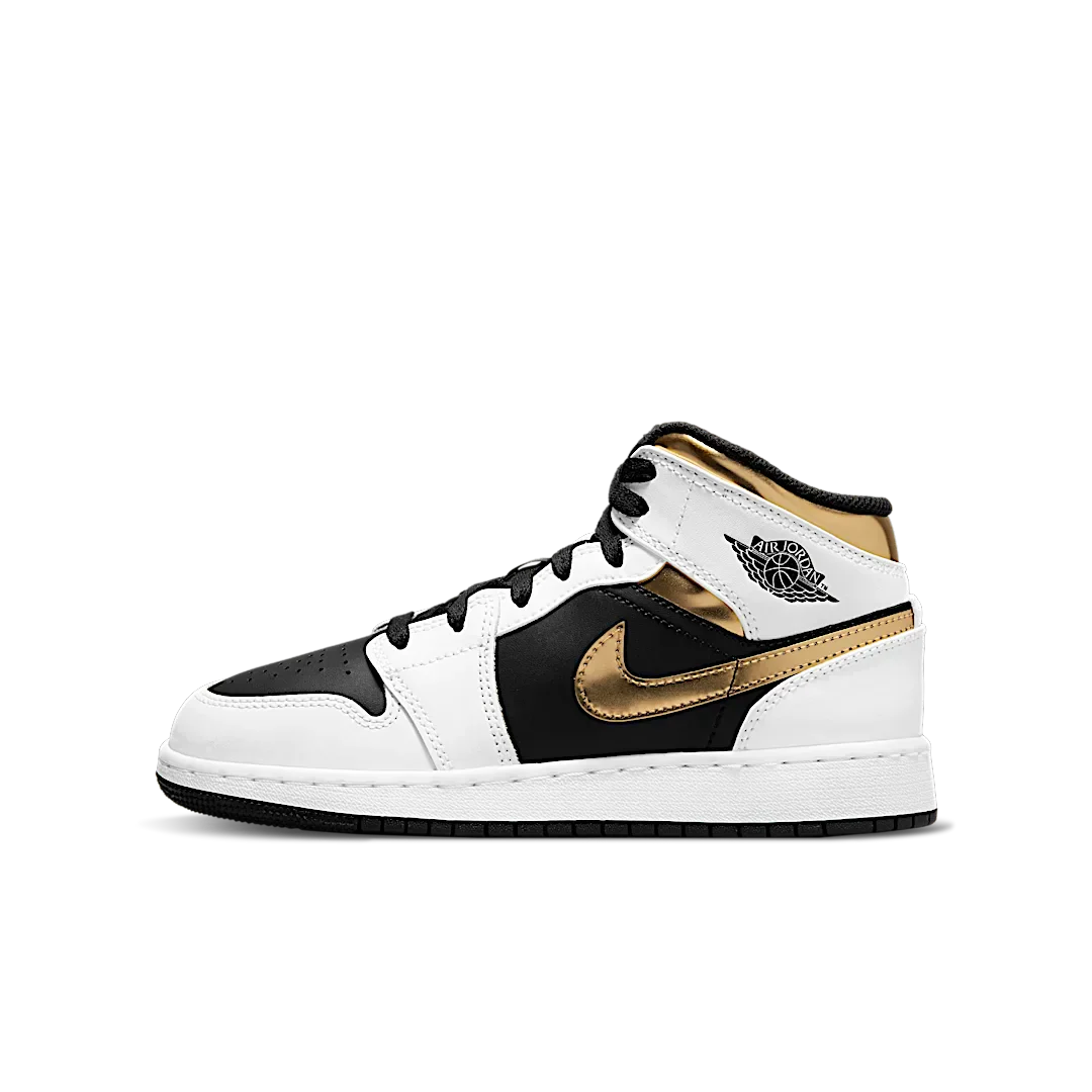 Air Jordan 1 Mid White Gold Black
