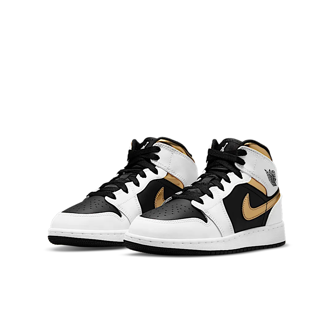 Air Jordan 1 Mid White Gold Black