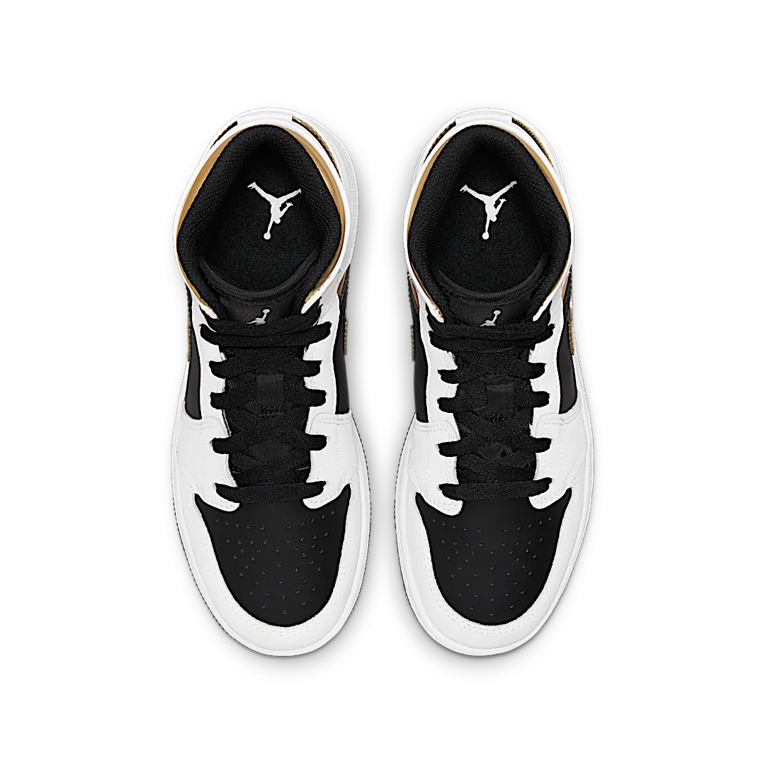 Air Jordan 1 Mid White Gold Black