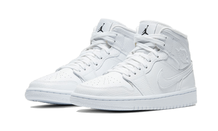 Air Jordan 1 Mid White Snakeskin