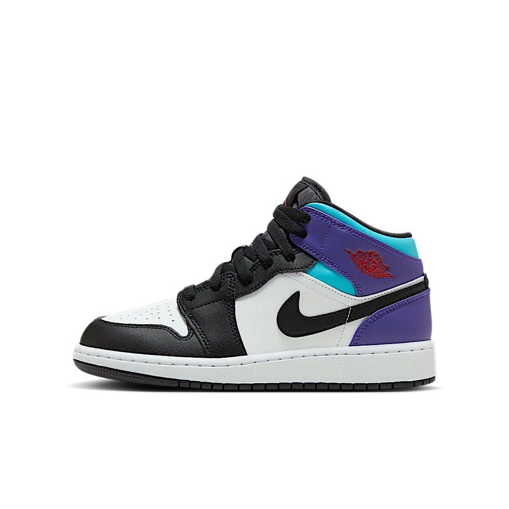 Air Jordan 1 Mid White True Red Aquamarine Black