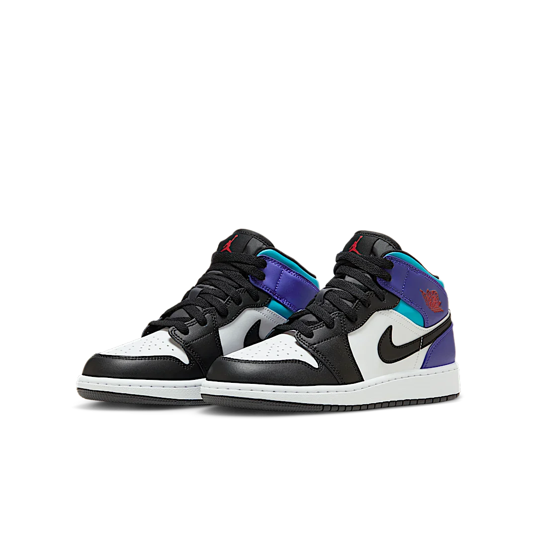 Air Jordan 1 Mid White True Red Aquamarine Black