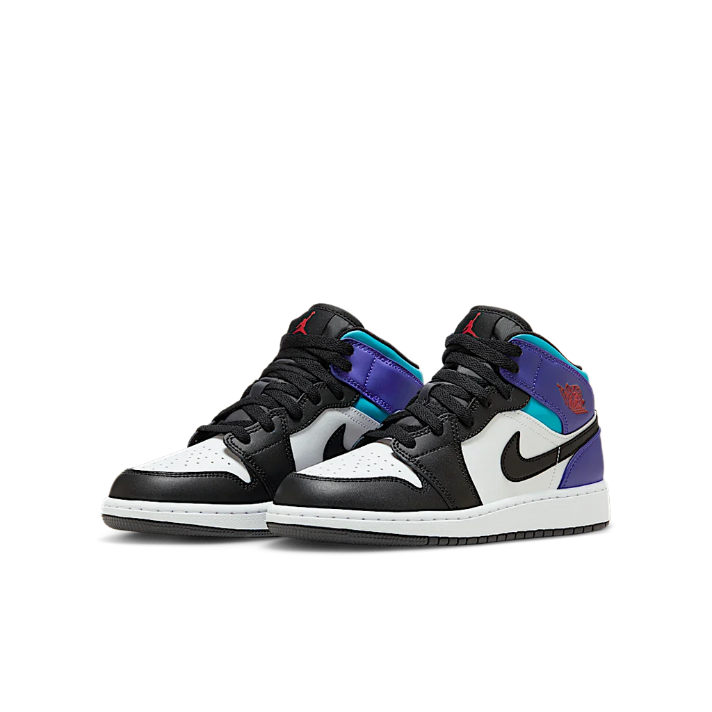 Air Jordan 1 Mid White True Red Aquamarine Black