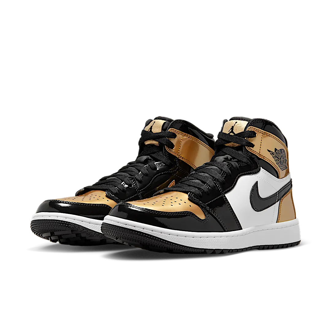 Air Jordan 1 Retro High Golf Patent Gold Toe
