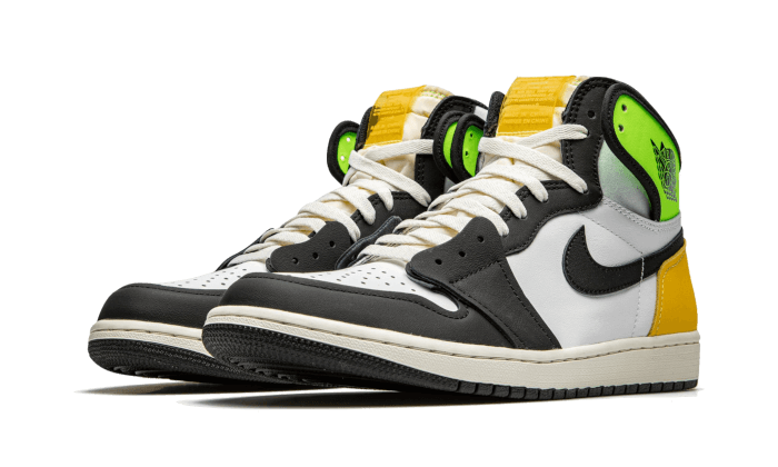 Air Jordan 1 Retro High White Black Volt University Gold