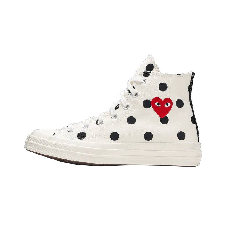 Converse Chuck Taylor All Star 70 Hi Comme des Garcons PLAY Polka Dot White