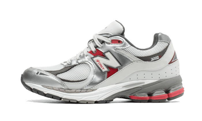 New Balance 2002R Silver Metallic Team Red