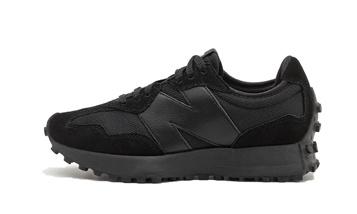 New Balance 327 Black White Tongue Logo