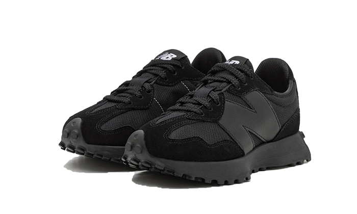 New Balance 327 Black White Tongue Logo