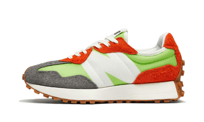 New Balance 327 Lime Green Red Grey