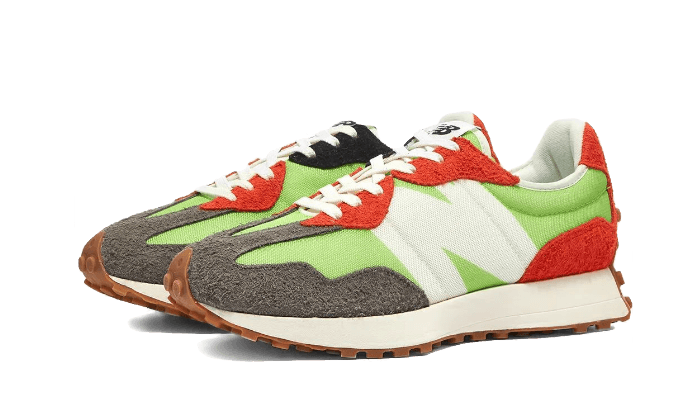 New Balance 327 Lime Green Red Grey