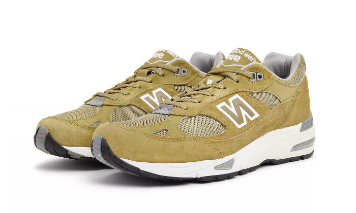 New Balance 991 MiUK Green Moss Cloud Cream