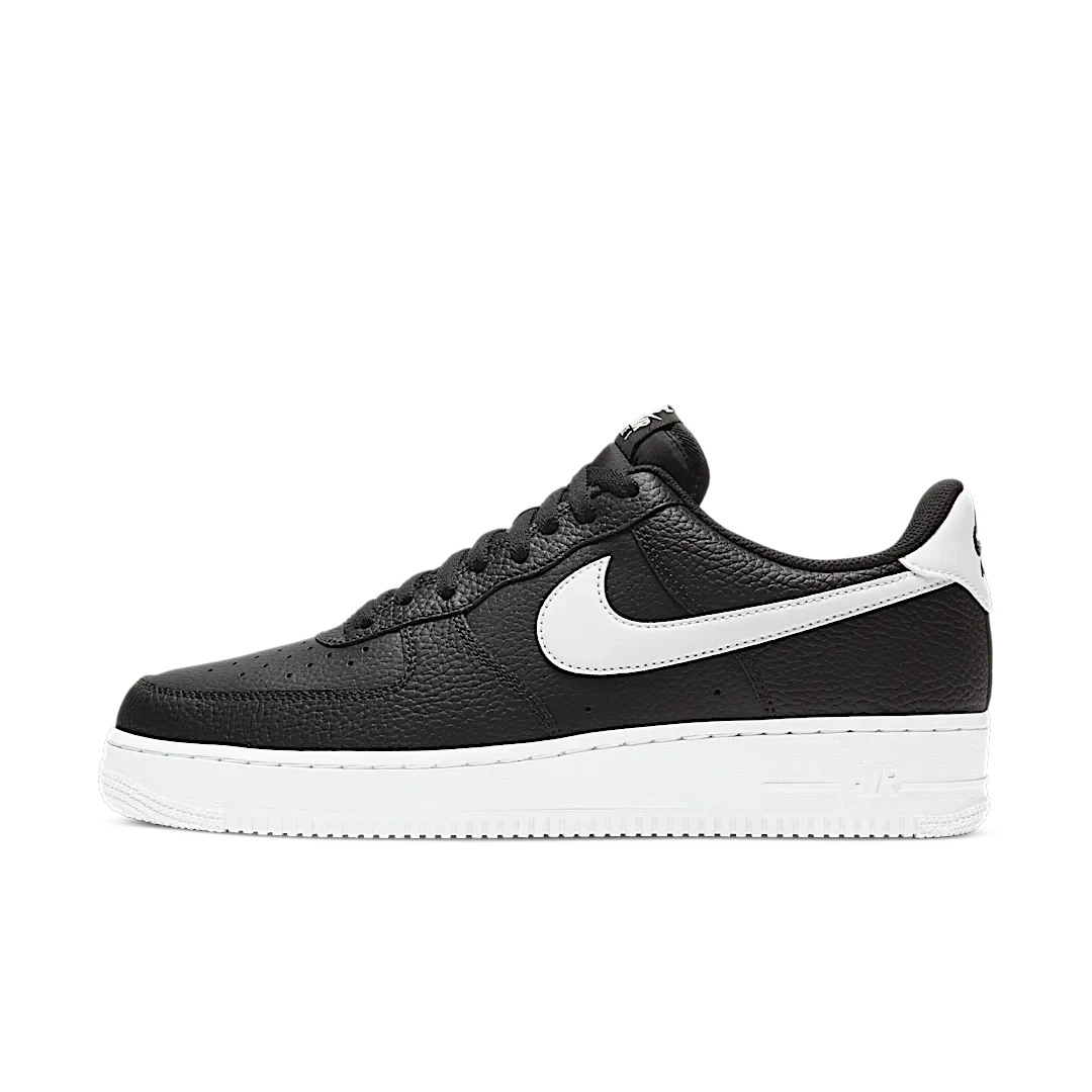 Nike Air Force 1 Low '07 Black White Pebbled Leather