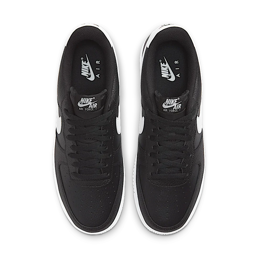 Nike Air Force 1 Low '07 Black White Pebbled Leather
