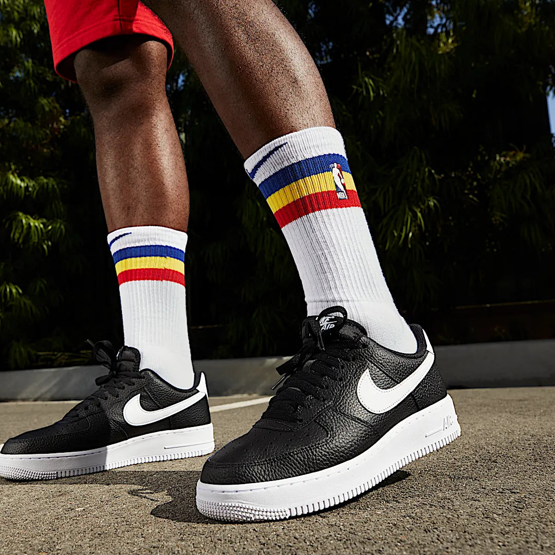 Nike Air Force 1 Low '07 Black White Pebbled Leather