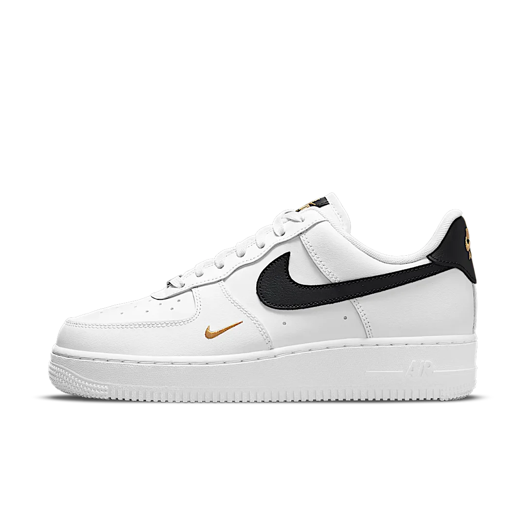 Nike Air Force 1 Low '07 Essential White Black Gold Mini Swoosh