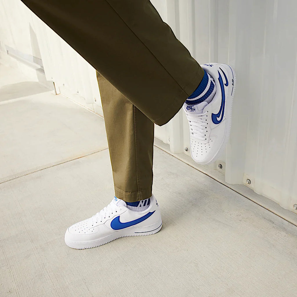 Nike Air Force 1 Low '07 FM Cut Out Swoosh White Game Royal