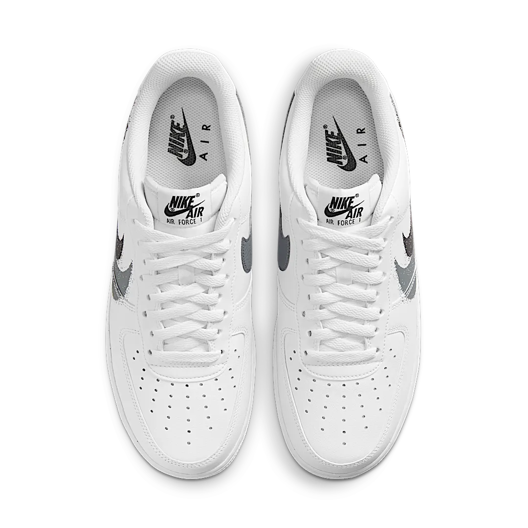 Nike Air Force 1 Low '07 Spray Paint Swoosh White Black Grey