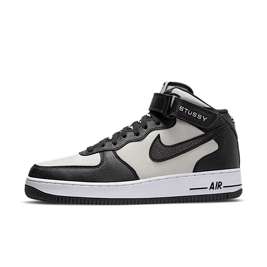 Nike Air Force 1 Mid Stussy Light Bone Black