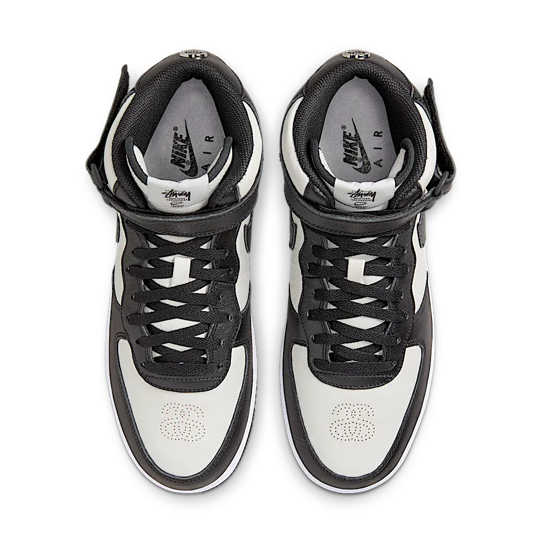 Nike Air Force 1 Mid Stussy Light Bone Black