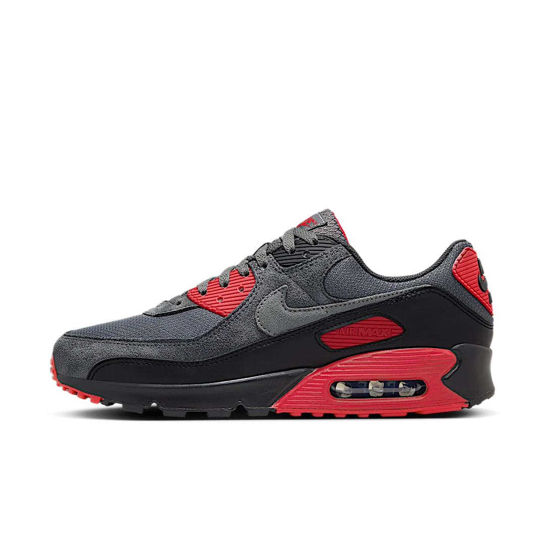 Nike Air Max 90 Smoke Grey Fire Red