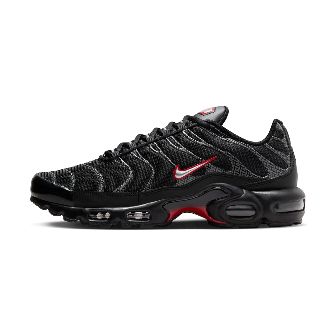 Nike Air Max Plus Black University Red Metallic Silver