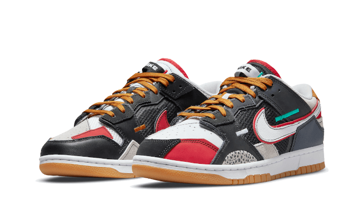 Nike Dunk Low Scrap Black Grey University Red
