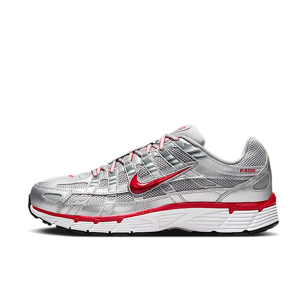 Nike P-6000 Metallic Silver Gym Red