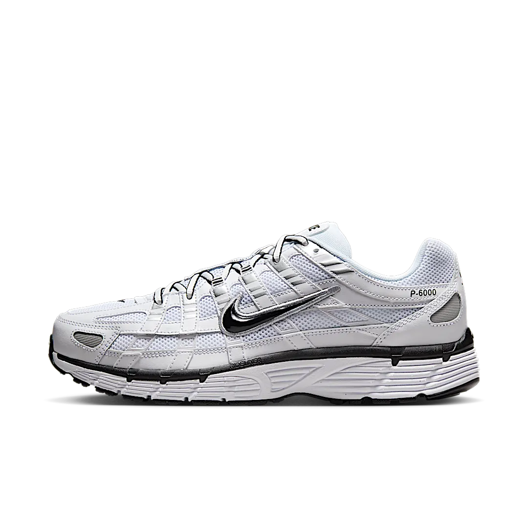 Nike P-6000 White Metallic Silver Black
