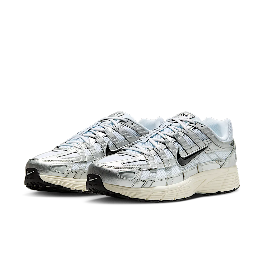 Nike P-6000 White Metallic Silver Flat Silver Black
